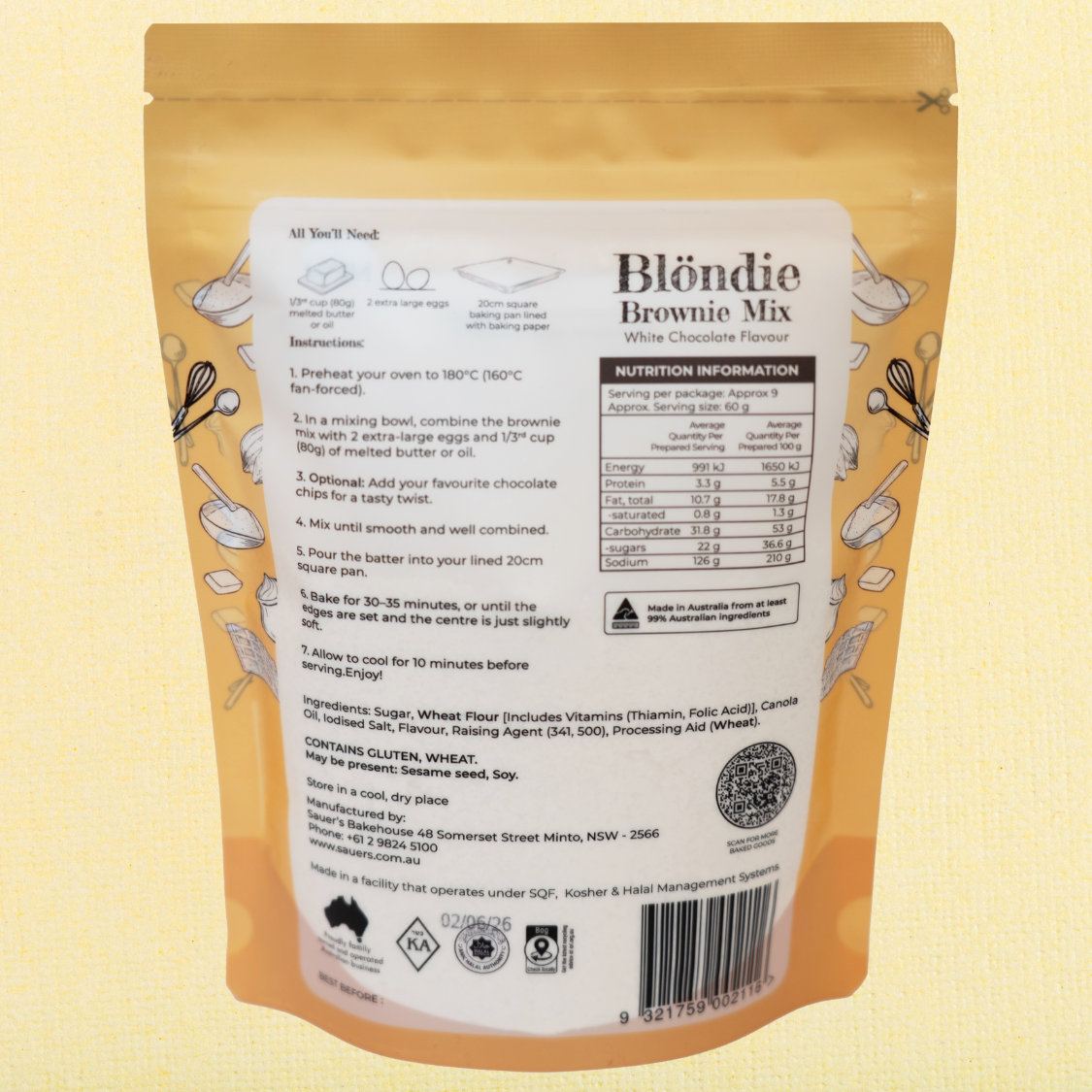 Blondie Brownie Mix by Sauer's Bakehouse on Sauersmixes.com