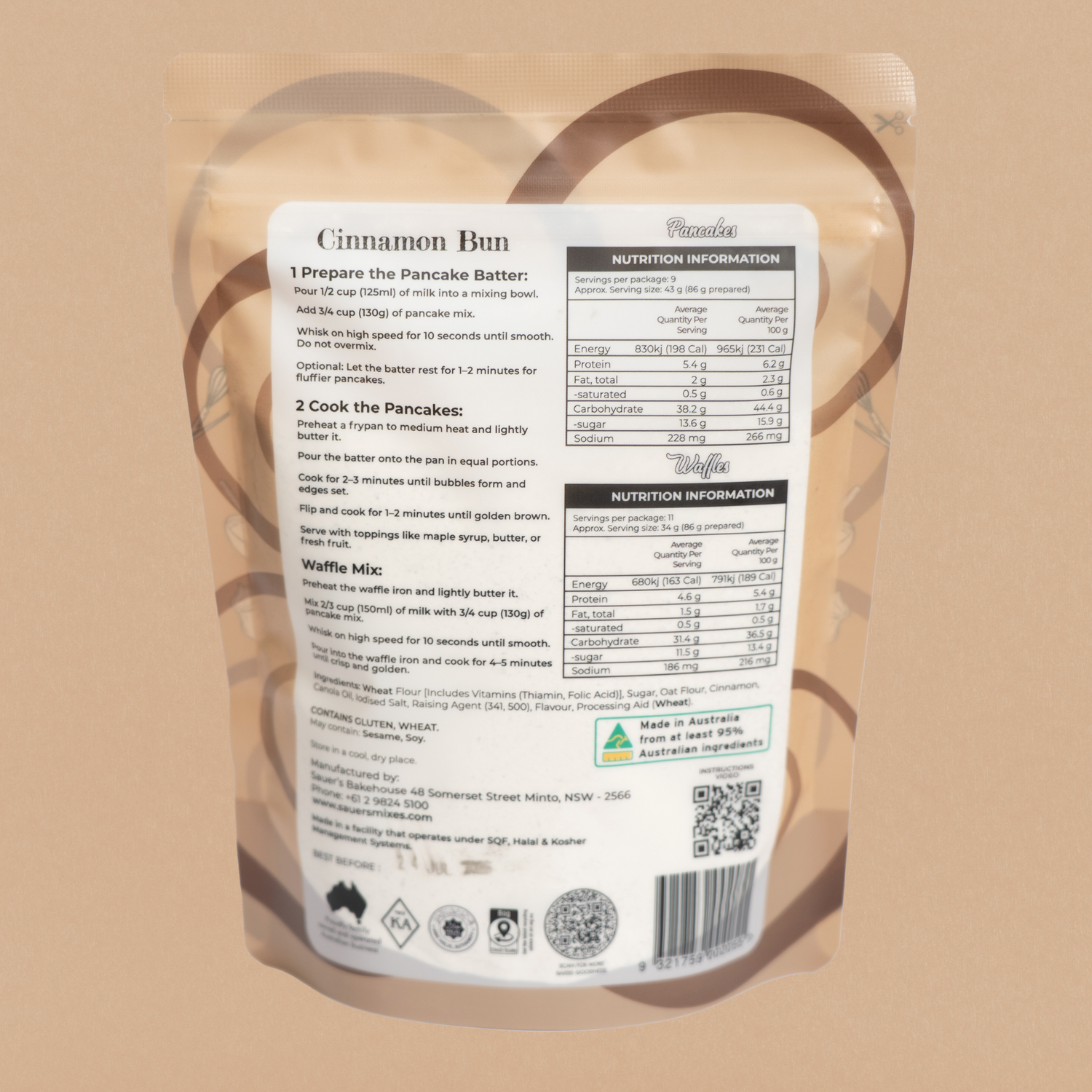 Cinnamon Bun Pancake & Waffle Mix (400g)